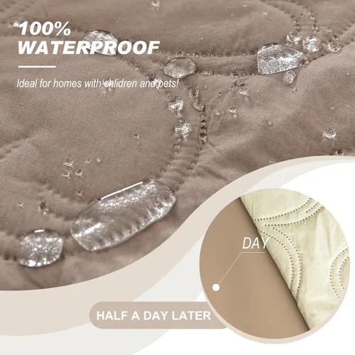 Miniatura 4 de Genina Fundas de sofá para 3 cojines 100% impermeables Fundas de sofá para sofá reclinable Fundas de sofá de 3 plazas para sofás reclinables