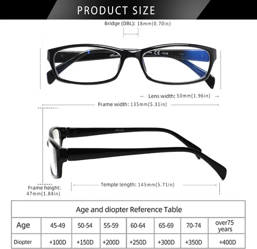 Miniatura 6 de Henotin Paquete de 6 lentes de lectura con bloqueo de luz azul, antifatiga ocular, anteojos de lectura para computadora para mujeres y hombres