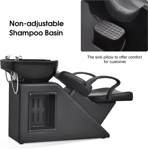 Miniatura 4 de BarberPub Juego de sillas y tazones de cerámica para champú y tazón, silla de estación de champú para salón de belleza, spa, salón en casa, barbería