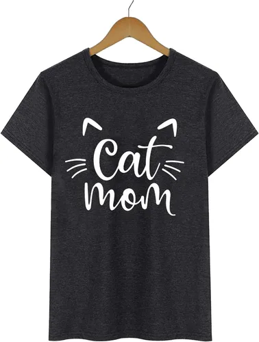 Miniatura 4 de Camisas de mamá de gato para mujer, camisetas de gato y mamá, regalos para amantes de las mascotas, camisetas divertidas con gráficos de gatos