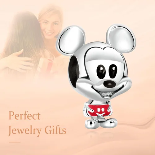 Miniatura 2 de RMMY Mickey S925 - Colgante de plata de ley para pulsera y collar para regalo de cumpleaños para mujeres y niñas, Plata esterlina, Circonita cúbica