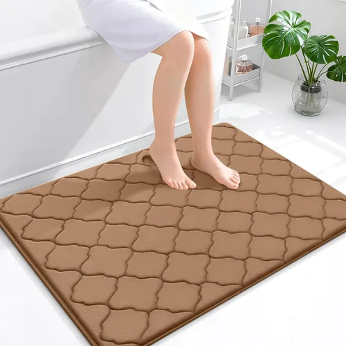 Miniatura 190 de OLANLY Alfombra de Baño de Espuma Viscoelástica de 24 x 16 pulgadas, Ultra Suave y Absorbente, Alfombras de Baño Antideslizantes, Cómodas, Lavables