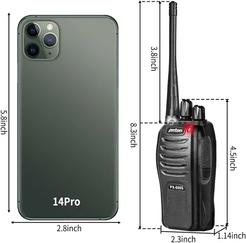 Miniatura 5 de pxton walkie talkies, 666S walkie talkies para adultos de largo alcance recargable con auriculares y batería de iones de litio, radios de 2 vías