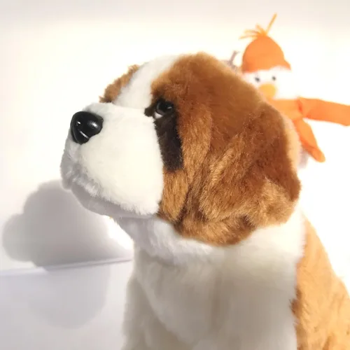 Miniatura 5 de JIANEEXSQ Peluche realista de perro de San Bernardo, modelo de perro siberiano realista, regalo de cumpleaños para niños