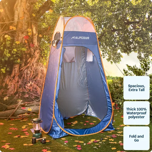 Miniatura 2 de Alpcour Tienda de campaña desplegable portátil – Tienda de privacidad para inodoro portátil, ducha y vestuario para acampar y al aire libre