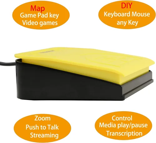 Miniatura 3 de OLLGEN USB Foot Pedal for PC Gaming,Optical Control Foot Switch,Computer Map Mouse Keyboard Hotkey Combination Key Keypress Simulator Program Page