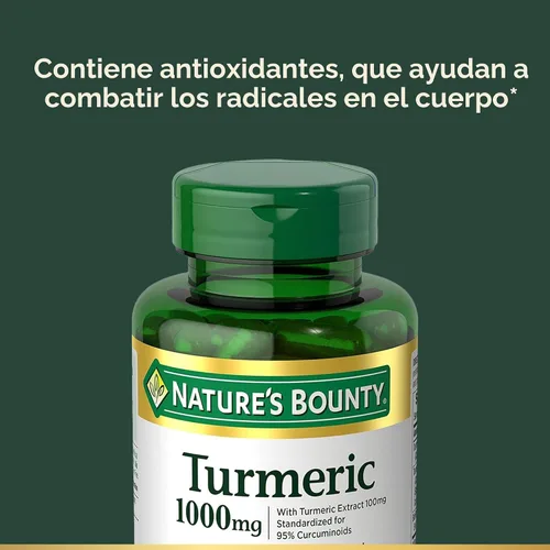 Miniatura 3 de Nature's Bounty Cúrcuma con extracto de pimienta negra, apoya la salud antioxidante, 1000 mg, 60 cápsulas