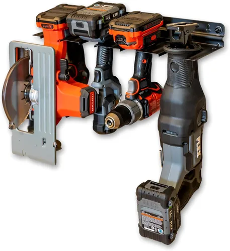 StoreYourBoard Organizador de herramientas eléctricas, estante de almacenamiento de garaje de montaje en pared, acero sólido
