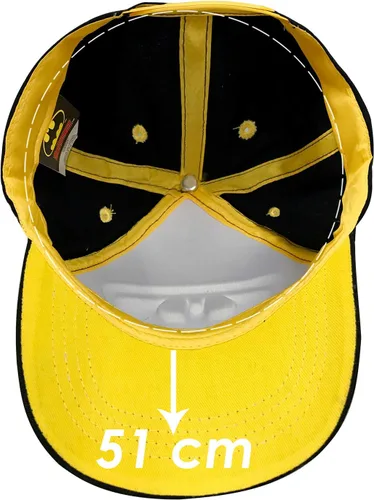 Miniatura 6 de DC Comics Batman - Gorra de béisbol 3D negra para niños de 2 a 5 años, Amarillo