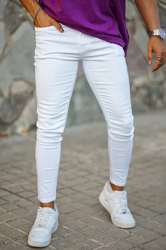 Miniatura 2 de GINGTTO - Jeans rasgados, elásticos y ajustados para hombre