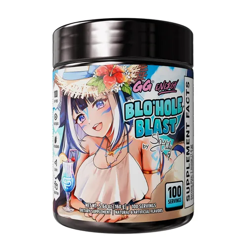 Gamer Supps GG® Energy - Blo'hole Blast by Shylily (100 Porciones) - Energía de Juego Amigable con Keto y Mezcla Nootrópica, Sin Azúcar + Cafeína