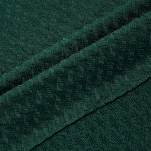 Miniatura 3 de Violet Linen Christmas Novelties - Manteles jacquard de poliéster con patrón de rayas acanaladas, 70 pulgadas, redondos, color verde