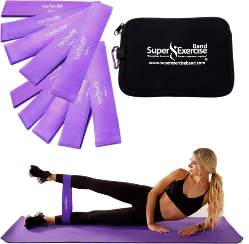 Miniatura 23 de Mini bandas de bucle extra largas sin látex de 14 x 3 pulgadas de EE. UU. en 3, 5, 10 paquetes de 10 unidades. 10 fortalezas para entrenamiento
