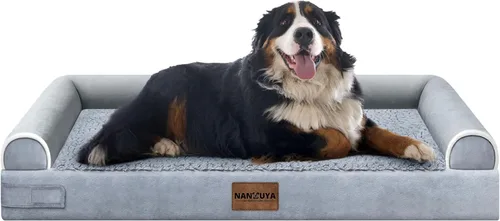 Miniatura 26 de Cama ortopédica lavable para perros medianos y grandes: cama con cojines de apoyo para perros medianos y grandes, cama impermeable de espuma tipo
