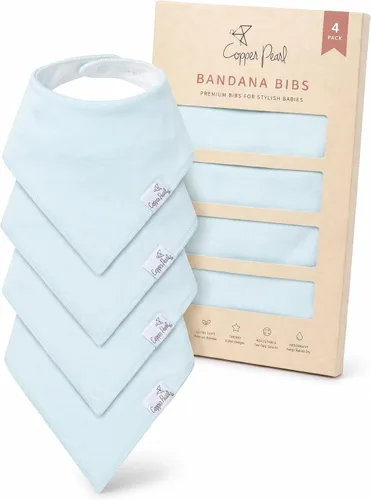 Miniatura 27 de Copper Pearl Baberos tipo bandana para bebé, paquete de 4 baberos de algodón suave para babear y dentición, absorbentes, ajuste ajustable, muchos