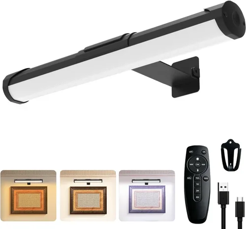 Miniatura 11 de MIOBLUE Luces Inalámbricas para Cuadros con Control Remoto, Luz para Pinturas Recargable Completamente de Metal, Lámpara de Exhibición de 16
