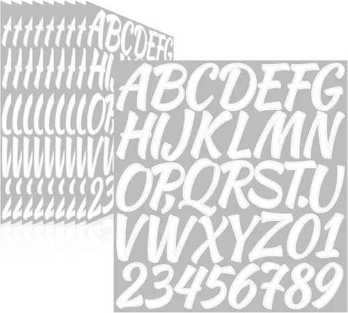 Miniatura 21 de 780 piezas de 10 hojas de calcomanías de letras, calcomanías de alfabeto de buzón de vinilo, calcomanías autoadhesivas impermeables para buzón, Rojo