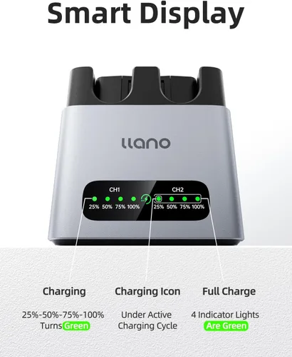 Miniatura 5 de llano Paquete de 2 baterías EN-EL25 de 1350 mAh y cargador rápido de 20 W para Nikon Z50 II, Z50, Z30, ZFC, cuerpo de aleación de aluminio