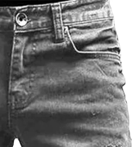 Miniatura 3 de Maiyifu-GJ Jeans de motociclista desgastados para hombre, rasgados, punk, góticos, con cremallera, pantalones de mezclilla hiphop, pierna cónica