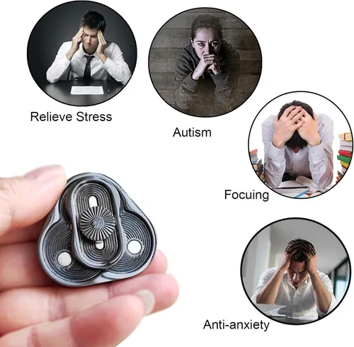 Miniatura 5 de YANZHE Juguete deslizante magnético triangular, juguetes de metal EDC para adultos, alivio del estrés y la ansiedad, oficina (negro)
