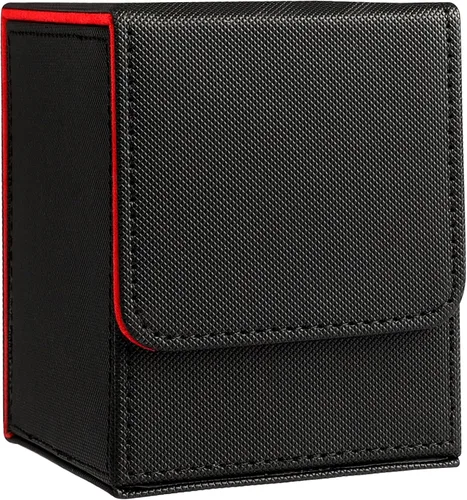 Miniatura 10 de MTG - Caja de cubierta con 2 divisores, caja de gran capacidad para más de 80 tarjetas de doble manga, funda de piel sintética compatible con Magic