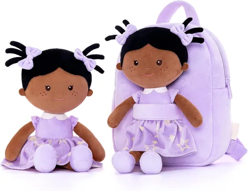 Miniatura 54 de Onetoo Mochila para niños pequeños, regalos de regreso a clases, mochilas para niñas y niños con muñecas de bebé ligeras y suaves en vestido