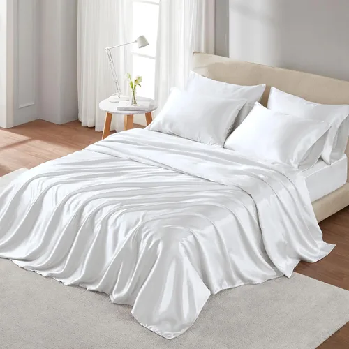 Miniatura 38 de Madison Park Essentials Juego de 2 fundas de almohada de satén para cabello y piel, lujosamente suave, sedosa con brillo natural, fresca al tacto