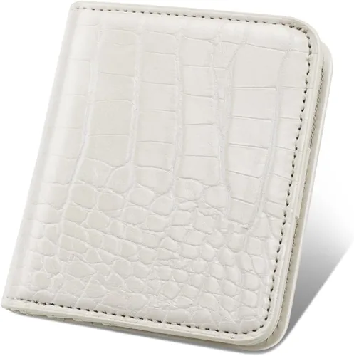 Billetera para mujer, pequeña, plegable, para tarjetas de crédito, con bloqueo Rfid, de lujo, piel sintética, de cocodrilo, monedero pequeño con