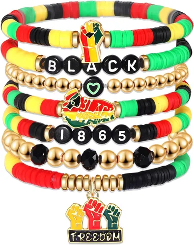 Miniatura 160 de Surfer Heishi - Pulseras apilables para mujer, apilables, de vinilo arcoíris, disco de arcilla, pulseras elásticas para la amistad, joyería bohemia