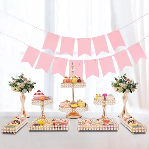 Miniatura 7 de Soporte para tartas, juego de exhibición de mesa de postres, paquete de 9 soportes de cristal para cupcakes con múltiples estilos de combinación