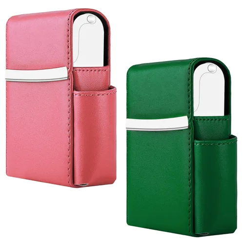 Miniatura 13 de bvya Juego de 2 cajas de cigarrillos deslizantes de piel sintética unisex con soporte para encendedor y trabilla para cinturón 2 piezas#e