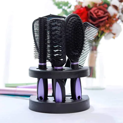 Zoestar Juego de 5 cepillos y peine para el cabello para mujeres y hombres (A-morado)