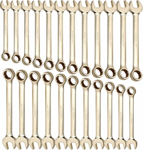 Miniatura 18 de WEDO Llave combinada sin chispas, llave combinada de seguridad sin chispas, bronce de aluminio, forja, DIN 3113, certificado BAM y FM, tamaño 1