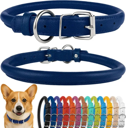 Miniatura 18 de CollarDirect Collar de perro con tachuelas, collares de cuero para mascotas para perros pequeños, medianos y grandes, acolchado suave, marrón, negro