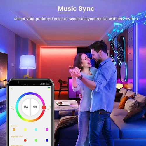 Miniatura 4 de OHLUX BR30 Bombilla inteligente de inundación, bombilla inteligente WiFi equivalente a 85 W, RGBCW, sincronización de música, bombilla que cambia