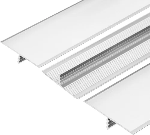 Miniatura 8 de uxcell 3 tiras de transición de piso de moldeo en T de aluminio, 35.4 pulgadas, tira de transición de puerta/azulejo/alfombra a azulejos, borde