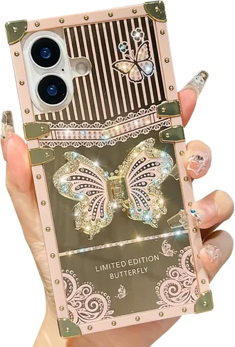 Miniatura 38 de Compatible con Funda Samsung Galaxy S22 Ultra, Diseño de Mariposa Brillante de Lujo con Soporte Plegable Kickstand para Mujeres y Niñas, Funda Rosa