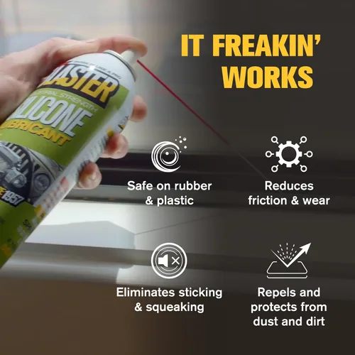 Miniatura 3 de B'Laster - Lubricante de silicona en aerosol, latas de aerosol de 11 onzas (paquete de 12) – Lubricante en aerosol de silicona para goma y plástico
