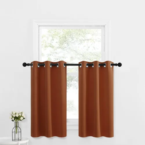 Miniatura 42 de NICETOWN Cortinas opacas de cocina para ventana sobre el fregadero, aislamiento térmico, decoración del hogar, pequeños niveles opacos con ojales