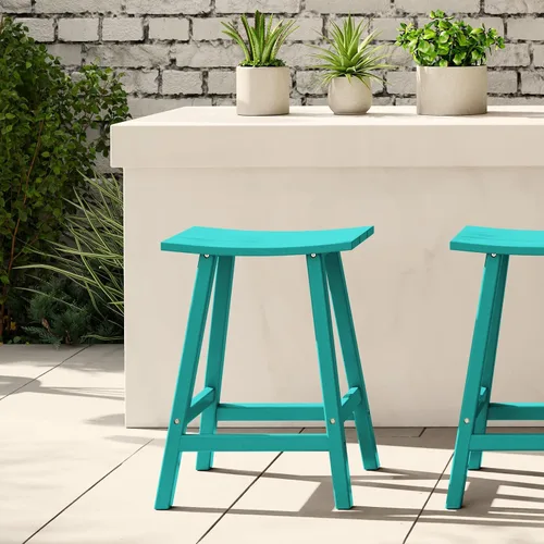 Miniatura 30 de WestinTrends Malibu - Juego de 2 taburetes para sillín para exteriores/patio, 24 alturas, color rojo