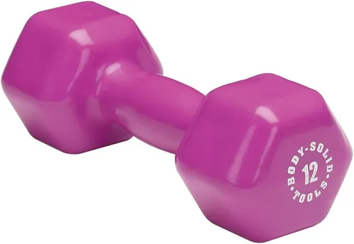 Miniatura 11 de Body-Solid Tools - Mancuerna de vinilo para entrenamiento aeróbico y terapia física, pesas de mano para mujeres, mancuernas hexagonales