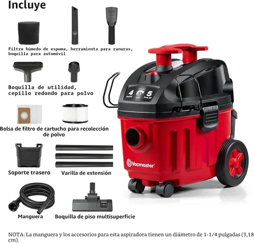 Miniatura 2 de Vacmaster Aspiradora doméstica húmeda/seca de 4 galones y 5 HP de potencia máxima - VF408B 1101