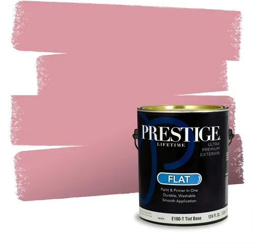 Miniatura 362 de Prestige Paints Pintura exterior e imprimación en uno, 1 galón, plano, coincidencia comparable de Valspar* Amber Rose*