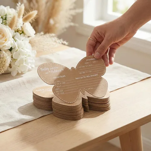 Miniatura 4 de Decoraciones de mariposa para baby shower, tarjetas de consejos para baby shower para padres futuros, juegos de baby shower para niñas, juego de 50