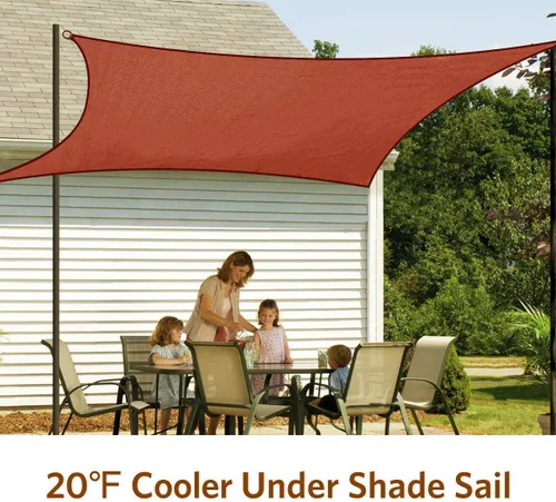 Miniatura 8 de Toldo Quictent de polietileno de alta densidad, 6.53 oz/m², rectangular, para exteriores, 98 % protección UV, kit de herramientas, sombra para patio