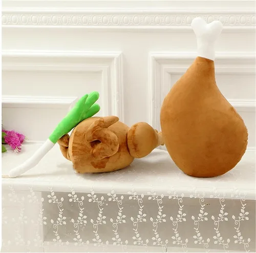 Miniatura 5 de Almohada de Pollo Almohada de Suelo Cojín Decorativo Cilíndrico Cojín de Sofá Almohada de Lectura Cojín para Automóvil (Pollo, 17.7in)