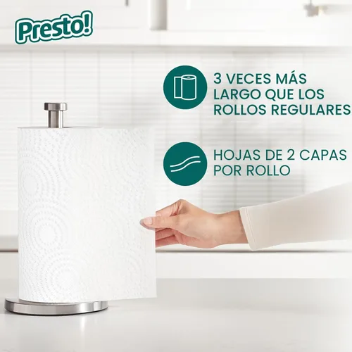 Miniatura 4 de Marca Amazon - Presto! Toallas de papel de cocina - Flex-a-Size, rollo familiar de 128 hojas, 16 rollos (8 paquetes de 2)