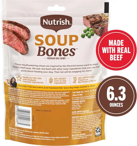 Miniatura 4 de Rachael Ray Nutrish - Tiras masticables para perros con sabor a sopa de huesos de mayor duración