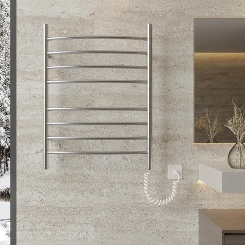 Miniatura 6 de HEATGENE Calentador de toallas de 8 bares, calentador de toallas de baño curvo, calentador de toallas para baño, estante de secado enchufable