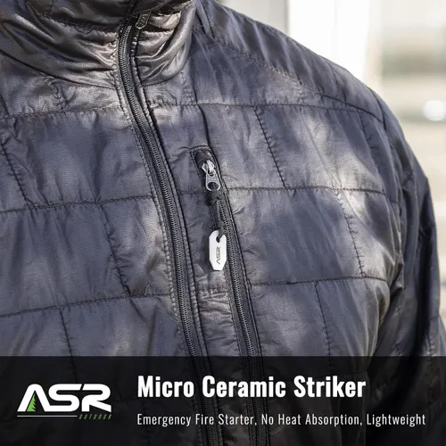 Miniatura 2 de ASR Outdoor Paquete de 2 Micro EDC Cerámica Striker Survival Fire Starter - Herramienta de supervivencia de emergencia Crea chispas Blanco